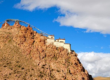 Chiu Monastery is located on the west bank of the holy lake, Manasarovar, Ngari region, Tibet.