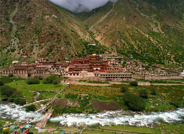 Tsurphu Monastery is about 65 km west of Lhasa.