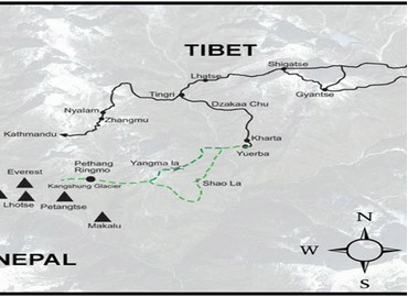 Tibet Trekking Map Tibet Trekking Map