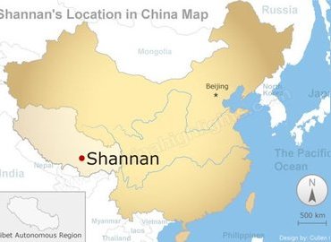Lhoka in China map. Lhoka in China map.