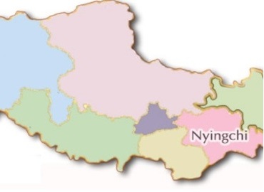 Nyingchi on Tibet map Nyingchi on Tibet map