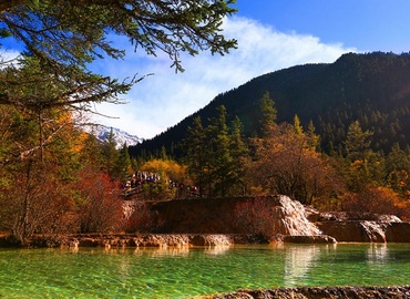 Autumn scene of Huanglong National Park. Autumn scene of Huanglong National Park.